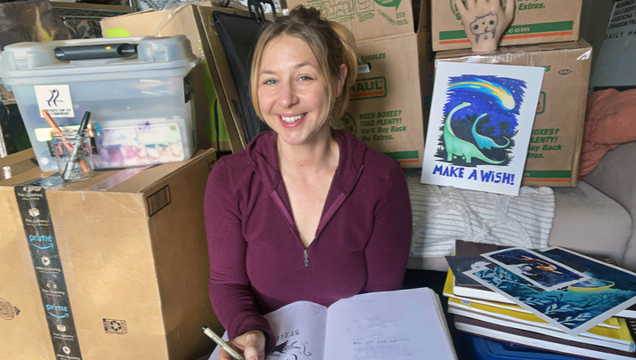 Help artist Mary Doodles rebuild her studio