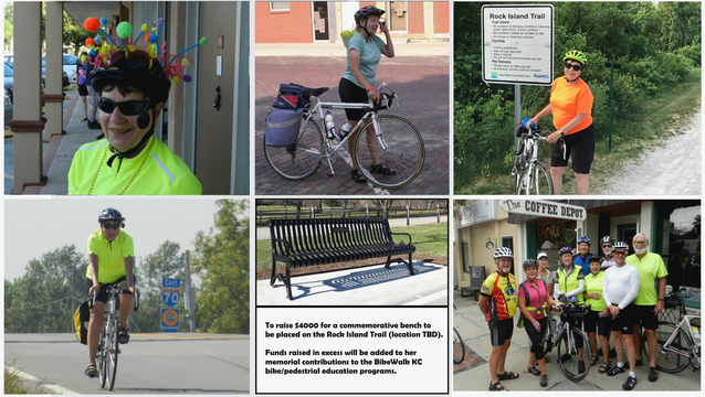 A Rock Island Trail Bench in Memory of Imo Theisen