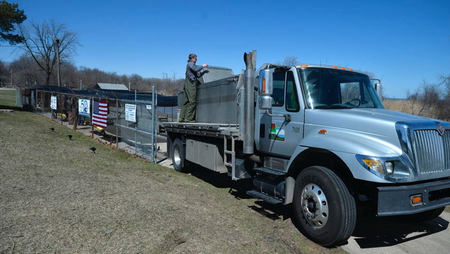 Kenosha salmon rearing pond equipment upgrade