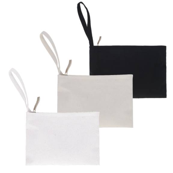 Muka Customize Cotton Wristlet Makeup Bag with Lining, 7 x 4-3/4 Inch