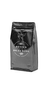 Muka Custom Kraft Coffee Bags Side Gusseted Bags, Coated Coffee Bags with Valve, One Color Silk Screen Printing