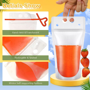 Muka 50 PCS 8 OZ Drink Pouches Resealable Juice Pouches Heavy Duty Frosted  With Ziplock, Hand-Held, 8 Mil, 4 1/2W x 8 1/4H x 3D Sale, Reviews. -  Opentip