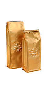 Muka Custom Coffee Bags With Valve, Coffee Beans Storage Bags Resealable Bags, One Color Silk Screen Printing