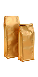 Muka 50 PCS Flat Bottom Coffee Bags with Valve, Coffee Beans Storage Bags, High Barrier Aluminumed Foil Pull Tab Zipper
