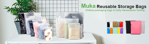 Muka Sample Frosted Slider Clothing Bags Zipper Plastic Clothes Bags