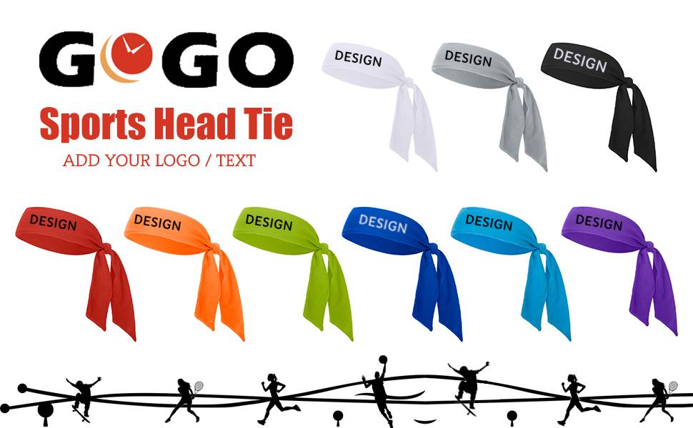 GOGO Personalized Head Tie, Tie Headband, Tennis Headband, Sports Headband