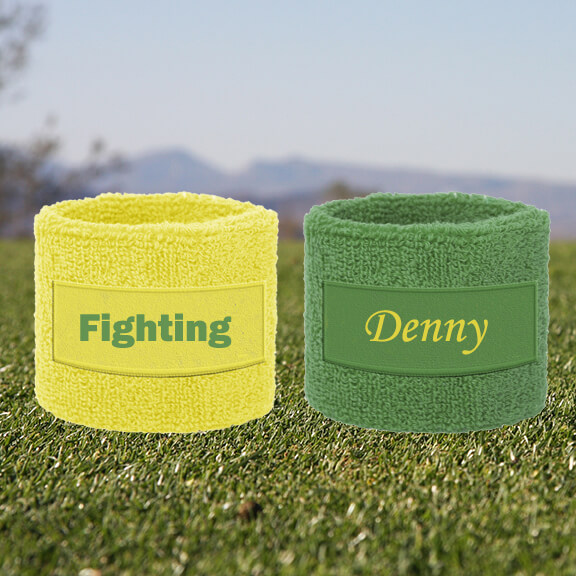 GOGO Custom Kids Wristbands with Patch, Elastic Athletic Cotton Sweatbands 3" x 2-1/8"