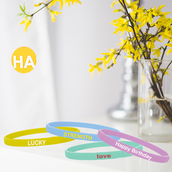 GOGO Customizable Thin Silicone Wristbands for Fundraisers, 1/5 Inch Wide