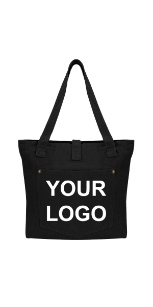 TOPTIE Custom Handbag with Pocket, Design Your Soft Canvas Tote Bag for Shopping, Work, Personalized Gift
