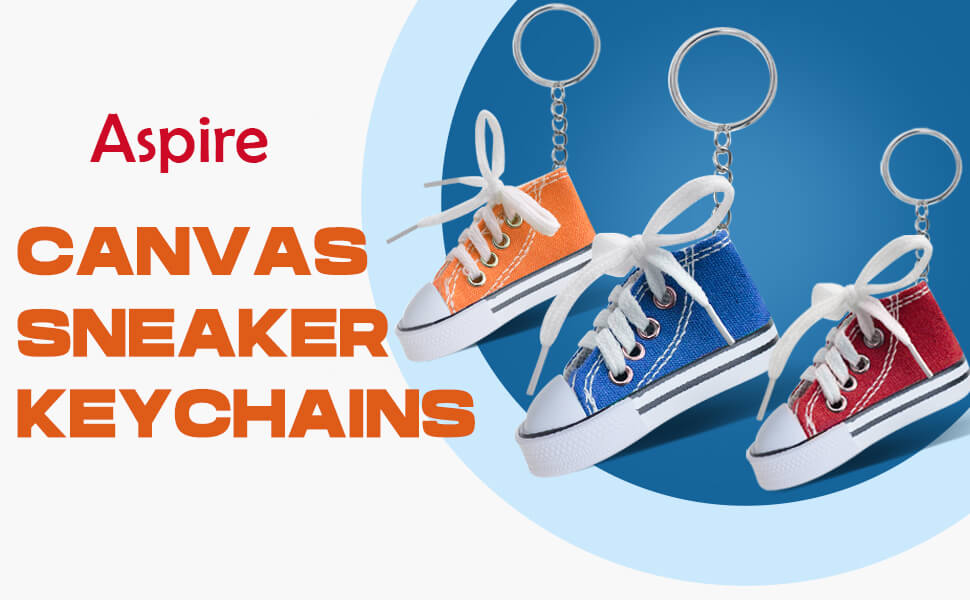 Aspire 24PCS Halloween Decorations Sneaker Keychains, Novelty Canvas Shoes Key Ring, Party Favors