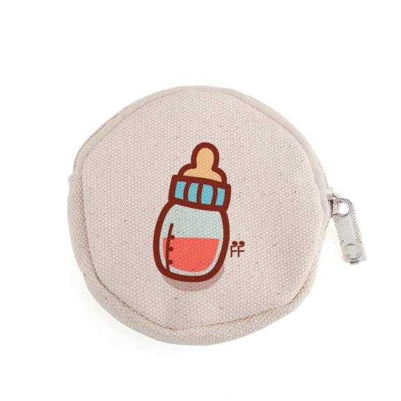 Aspire 12-Pack Round Canvas Coin Purses, Back to School Gift Bag, 4 Inch Circle Earbud keychain Pouch