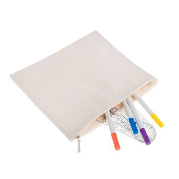 Aspire 6-Pack Cotton Canvas Makeup Bags, 9.5 x 8 Inches Zipper Bag for School Art Project