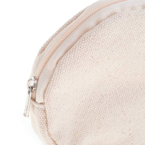Muka Custom Small Round Canvas Coin Purse, 4 Inch Cotton Makeup Bag