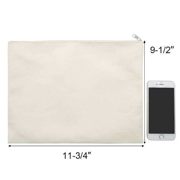Aspire 6-Pack Large Canvas Zipper Bag, 11-3/4 x 9-1/2 Inch Heavy Duty Tool Bag