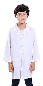 TOPTIE Unisex Lab Coat Doctor Nurse Uniform Workwear