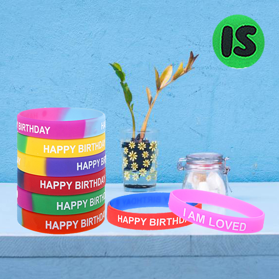 Custom Printed Silicone Bracelet, Classic 1/2 Inch Rubber Wristband with Logo