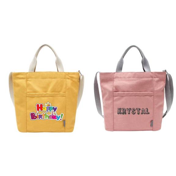 TOPTIE Custom Canvas Handbags with Zipper, Design Logo on Your Tote Handbag