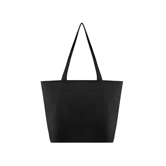 Muka Canvas Zippered Tote with Lining, Two-Tone Accent Gusseted Tote Bag, 15-1/2" x 12" x 3"