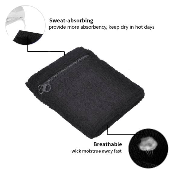 GOGO 6PCS Terry Cloth Wrist Wallets Thick Sweatband Set