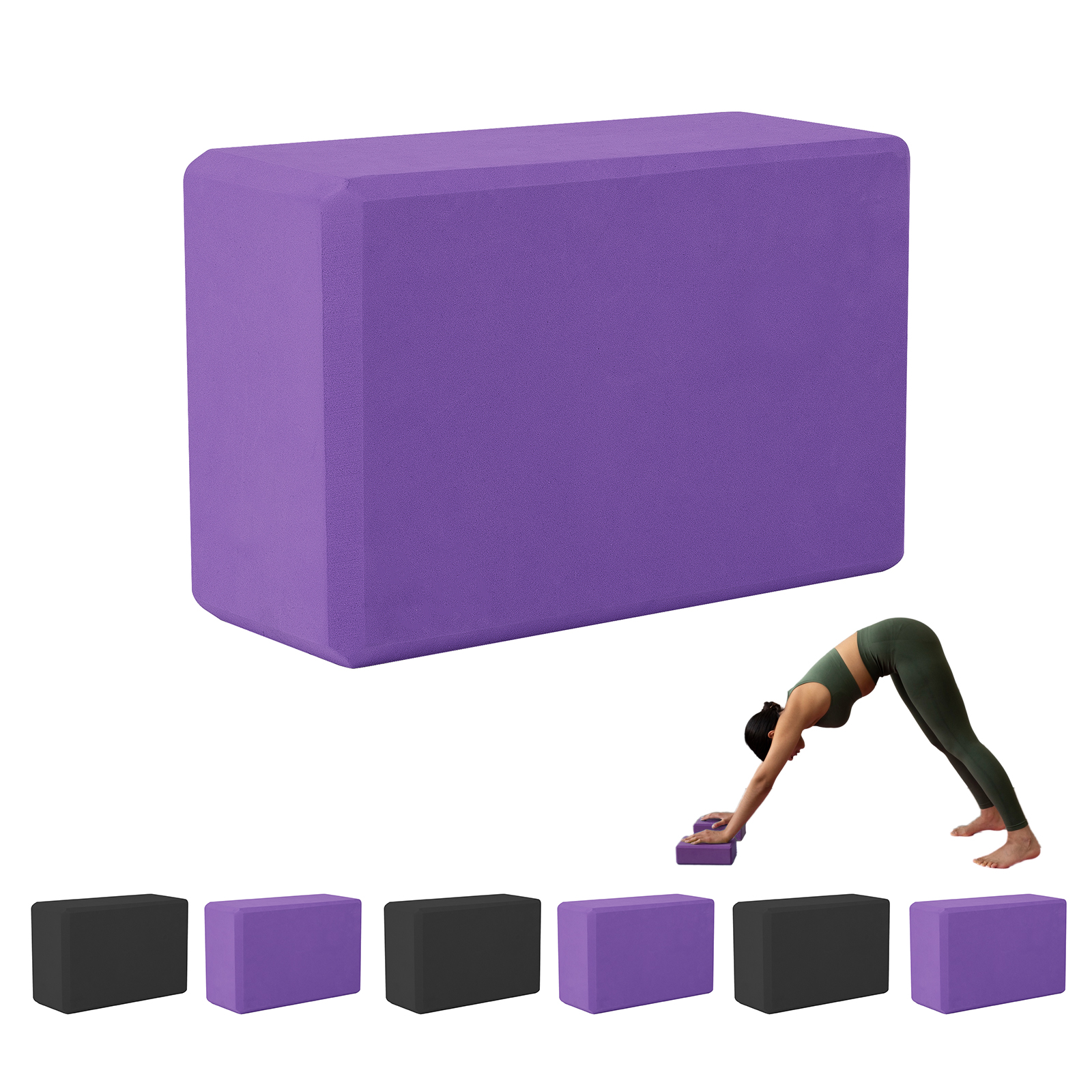 Heathyoga Yoga Blocks 2 Pack with Strap, High Density EVA Foam