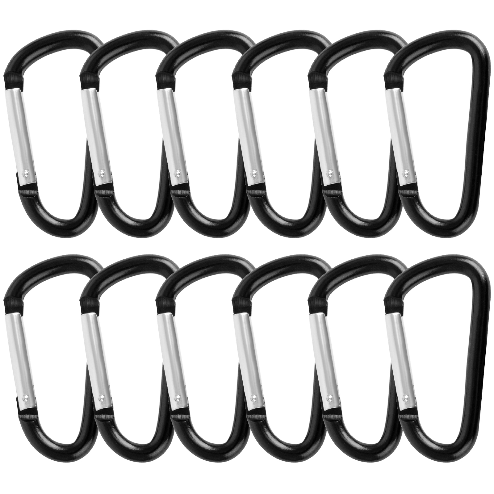 TOPTIE 48PCS Carabiner Keychain, 3 Inch Aluminum D Ring Clips