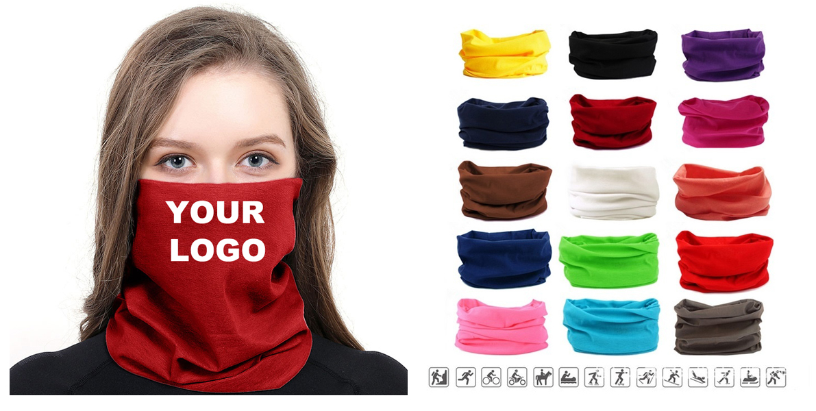 Opromo Personalized Custom Print Seamless Solid Neck Gaiter Bandana for Dust Outdoors