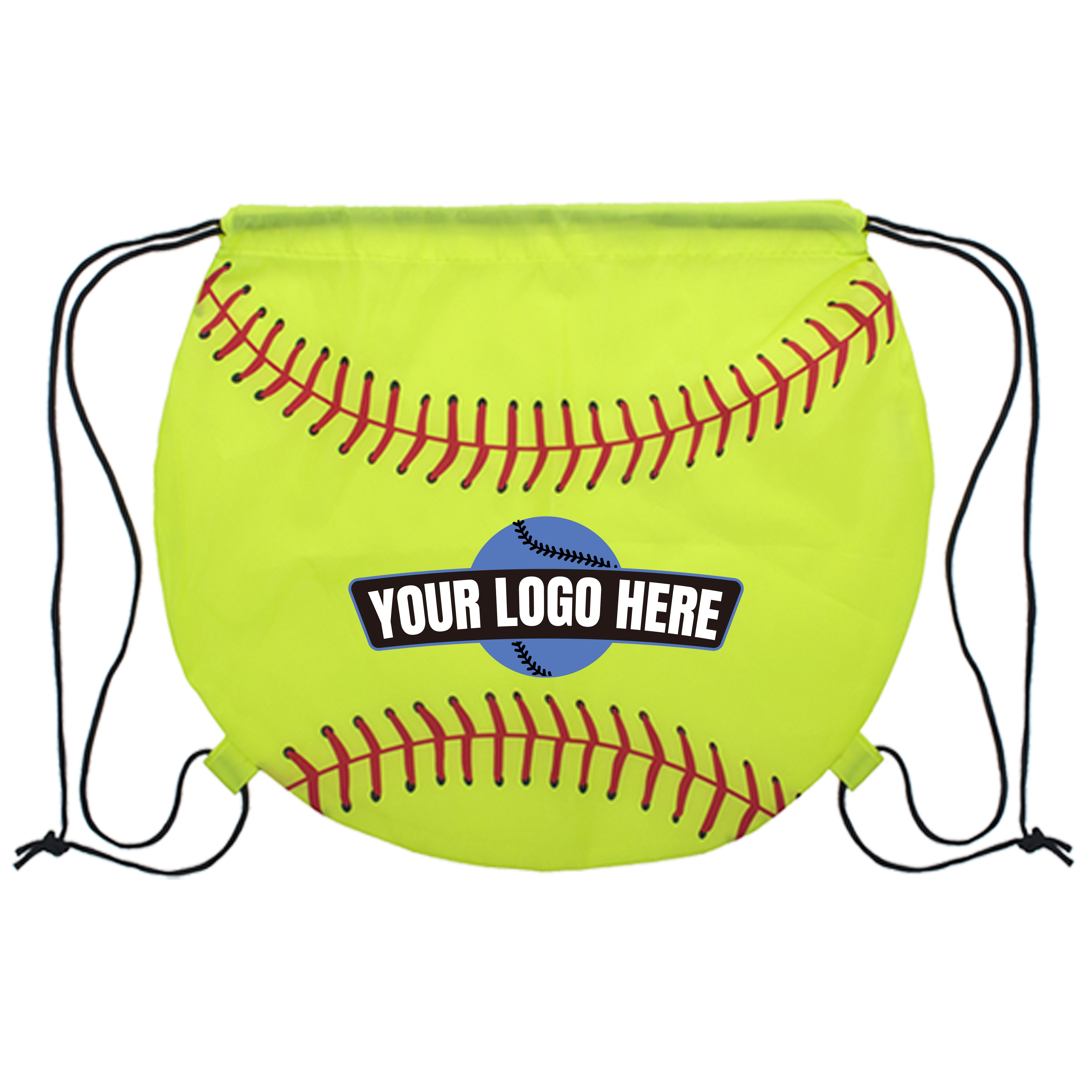 Customized Softball 210d Polyester Drawstring Backpack 14 H X 15 3 4 W Customized Softball 210d Polyester Drawstring Backpack 14 H X 15 3 4 W
