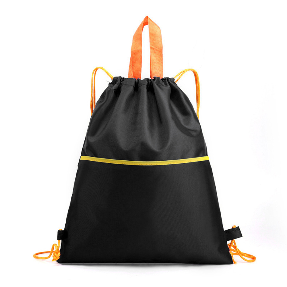 10PCS Drawstring Backpack Bags-Cinch Sack Waterproof Kids Sport Storage Polyester Bag for Gym Black& Blue 2Colors