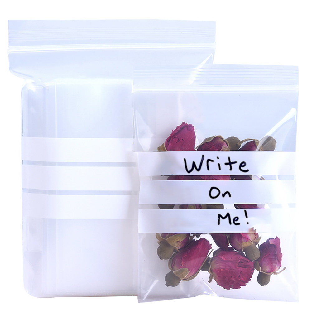 Muka 100 PCS Resealable 3 mil Writable White Block Zip Bags, Plastic Small  Clear Poly Zip Storage Bags Sale, Reviews. - Opentip