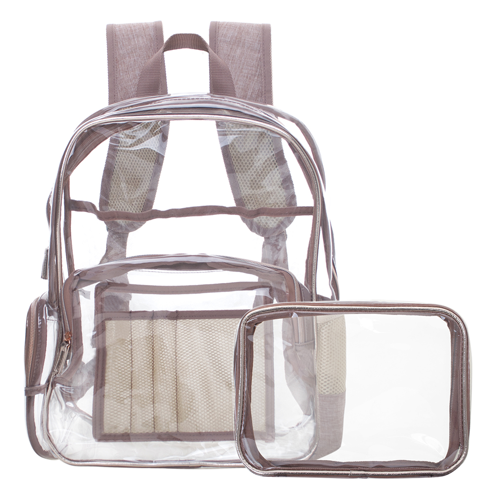 rose gold clear backpack