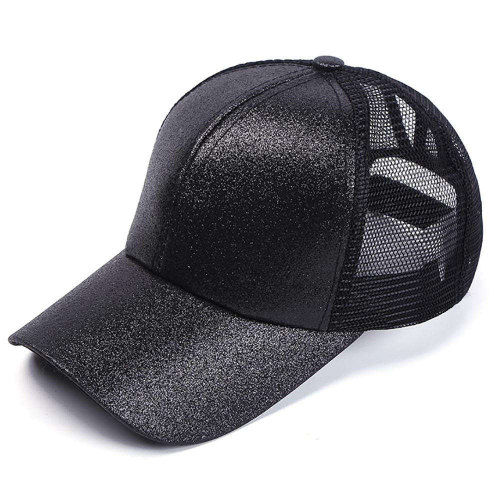 4 Pieces Kids Girls Glitter Mesh Baseball Ball Cap Trucker Dad Sun Visor Hats Messy Buns Ponycaps