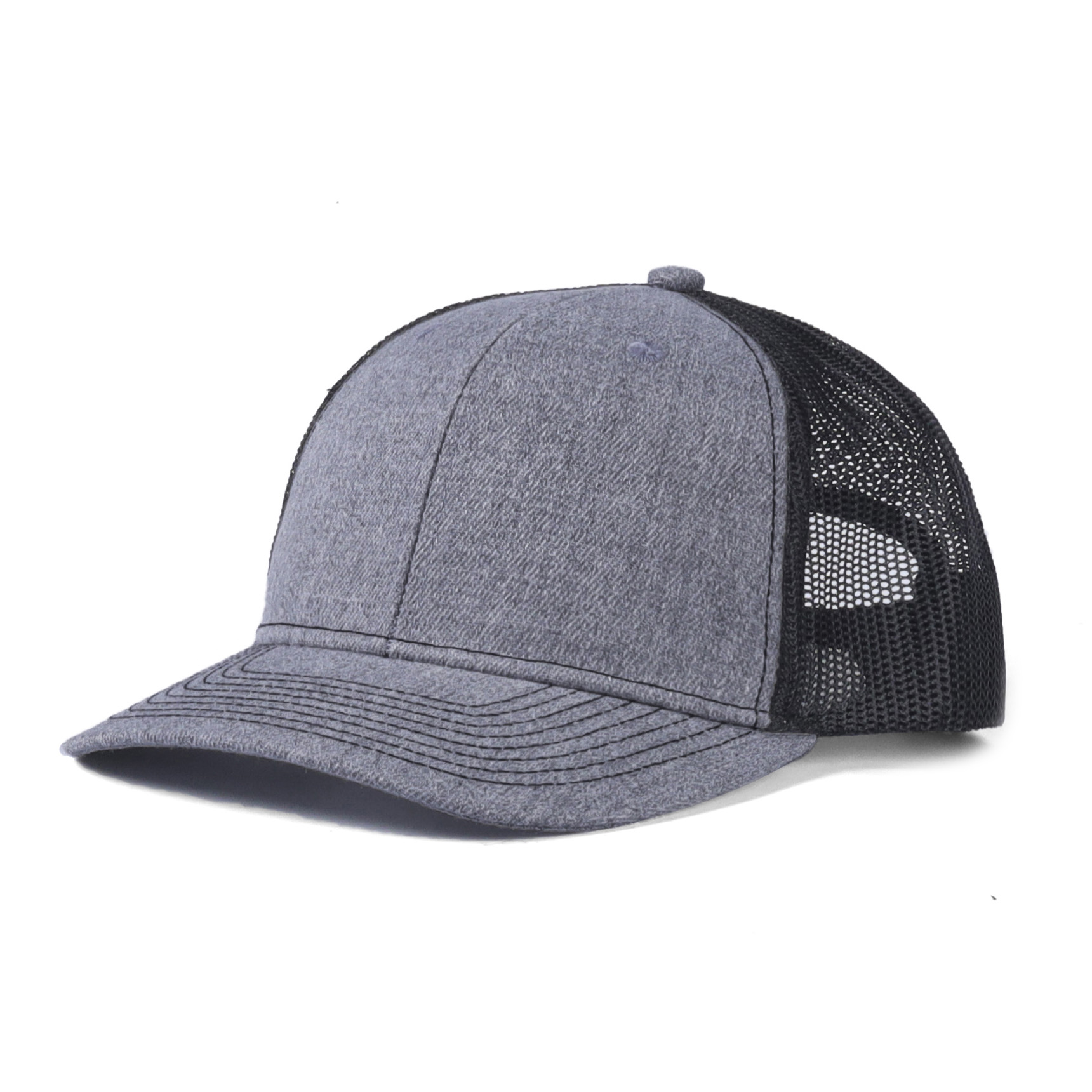 TOPTIE Trucker Snapback Cap Heather Grey Mesh Back 6-Panel Mesh Trucker ...