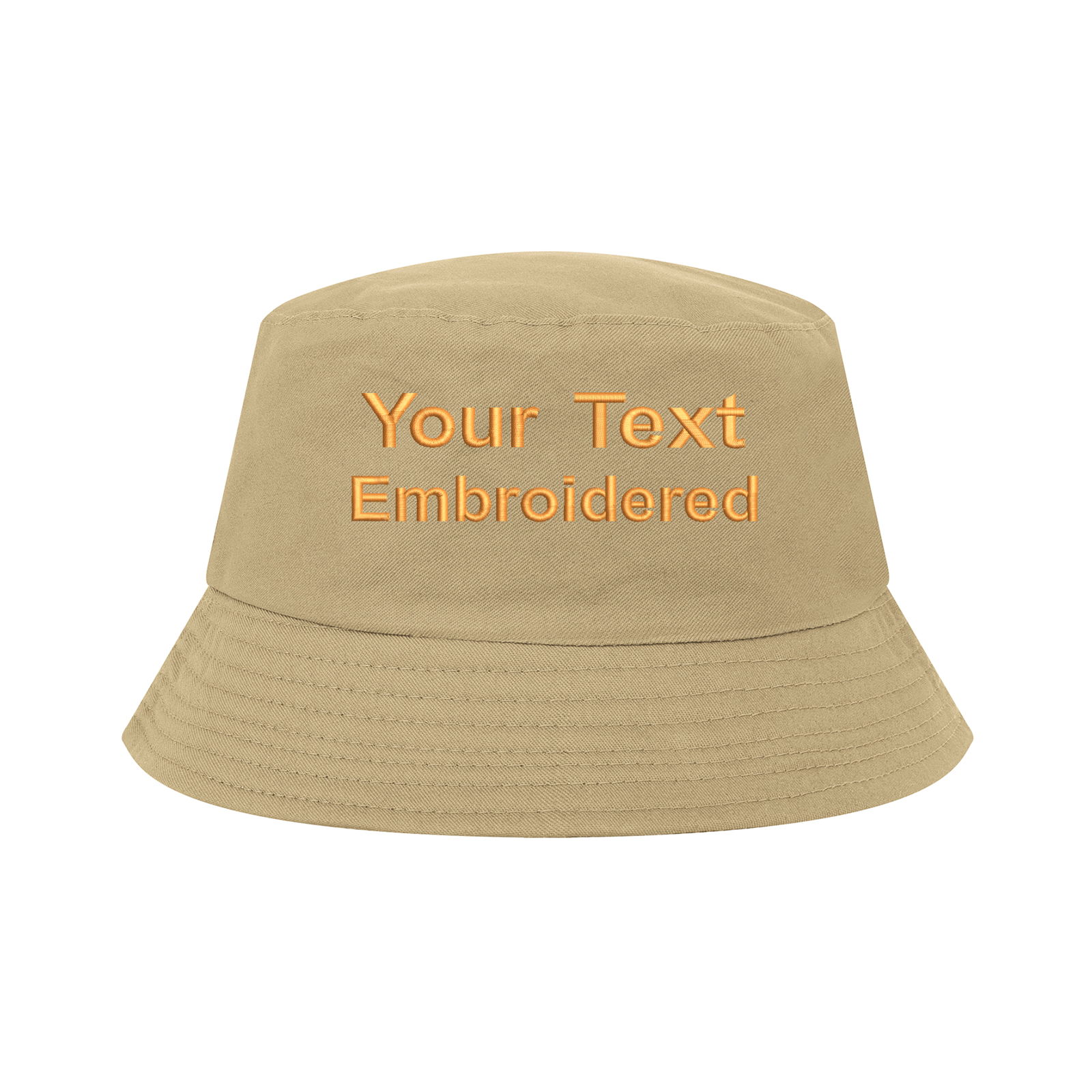 Toptie Personalized Custom Embroidery Kids Sun Hat UV Sun Protection Bucket Hat for Boys Girls - Khaki, One size