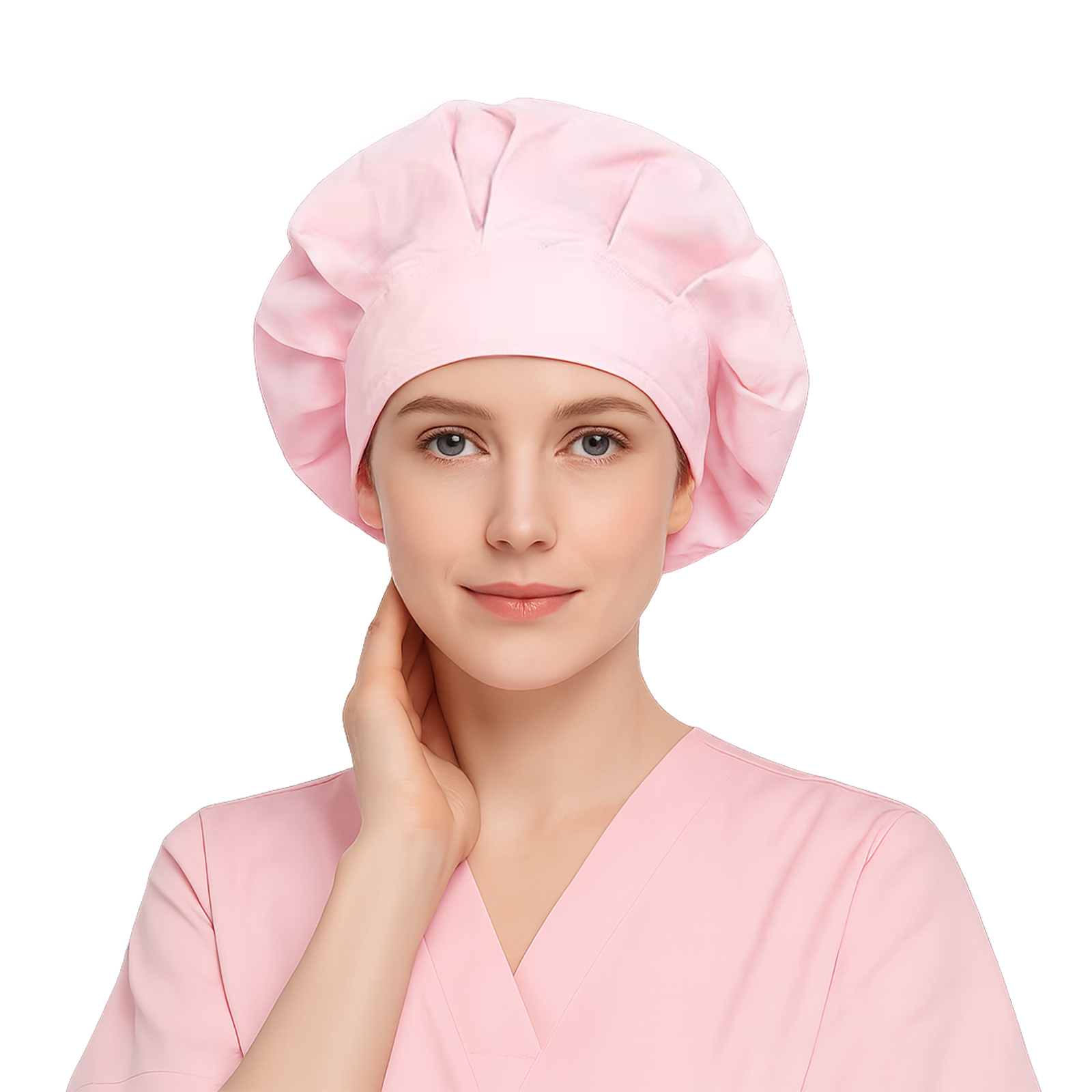TOPTIE Bouffant Scrub Cap with Sweatband, Adjustable Tie Back Working Hat for Women Men, One Size Working Head Cover