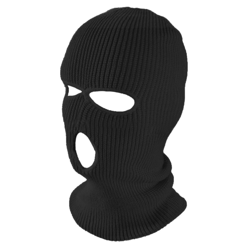 Hot 3 Hole Ski Mask Balaclava Black Knit Hat Face Shield Beanie Cap Winter Warm 