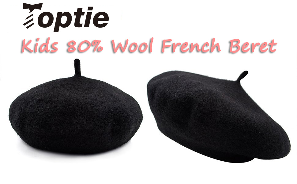 TOPTIE Classic 80% Wool French Beret Artist Hat for Women