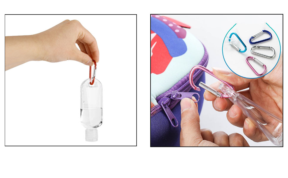 Muka Travel Bottle Keychain Squeeze Bottle with Carabiner Hand Sanitizer