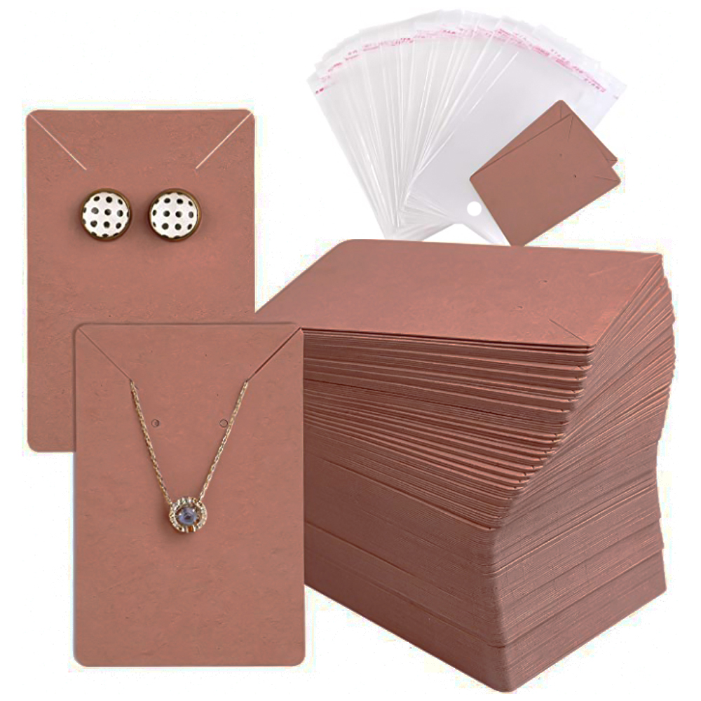 6x9Cm Jewelry Display Card Tag Kraft Paper Earring Holder Necklace