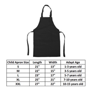 TOPTIE Cotton Canvas Child Aprons with Adjustable Neck Strap and Pocket (S-XXL)