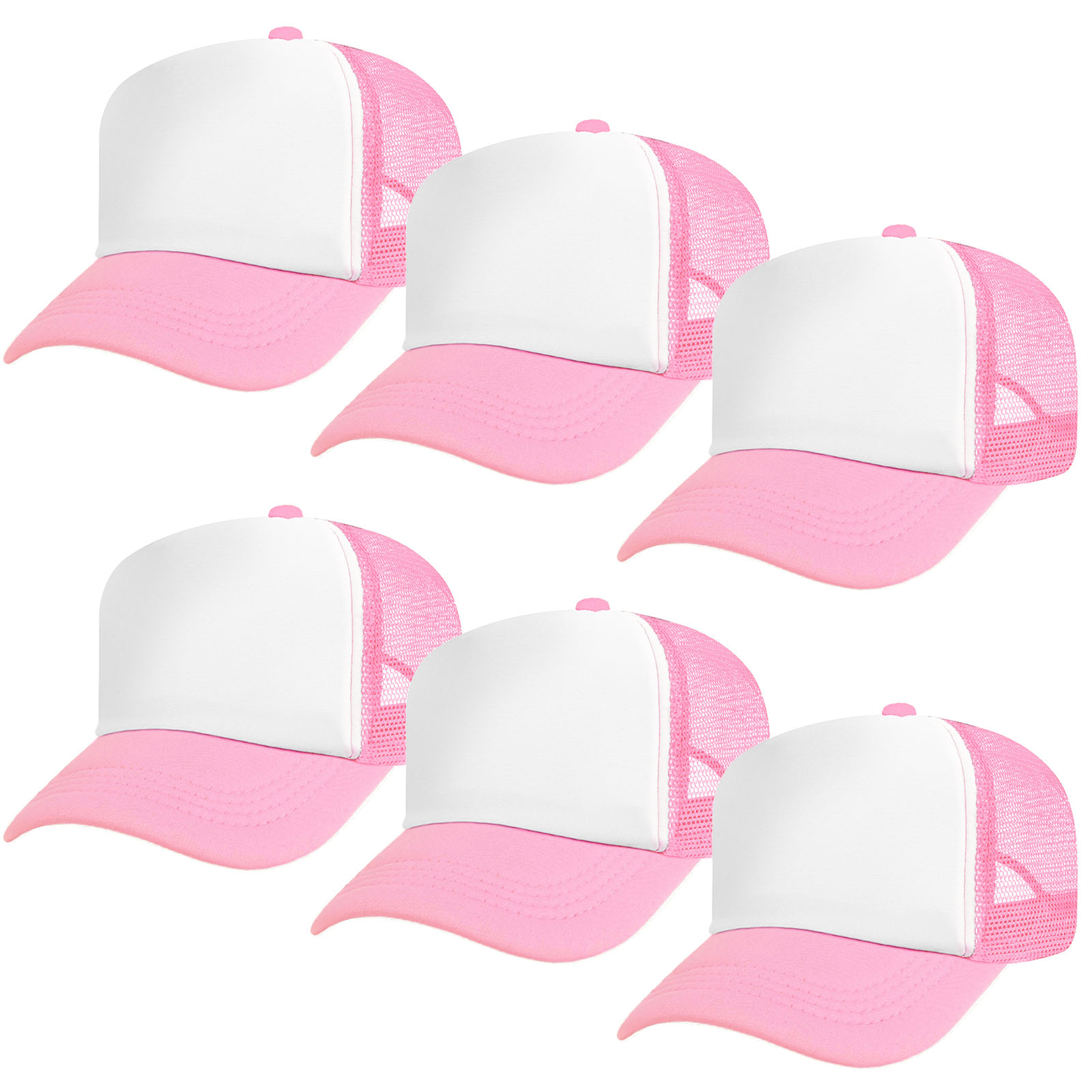 6 Pack Kids Mesh Trucker Hat DIY Sublimation Blank Baseball Hat Cap  Adjustable Sports Outdoor Snapback