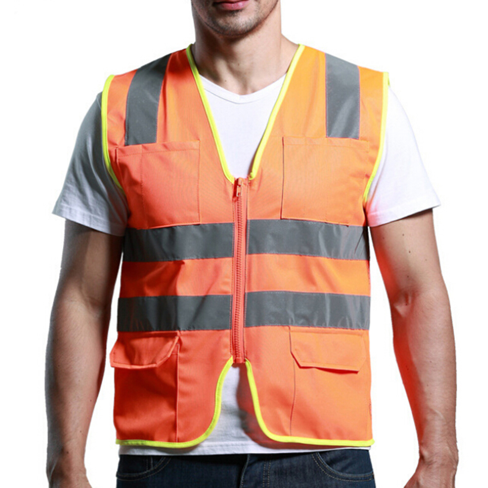 GOGO High Visibility Ultra Cool Mesh Surveyor Safety Vest with Reflective Strips & Pockets, Motorcycle, Bike Safety, Public Safety, Security Guard Safety Equipment