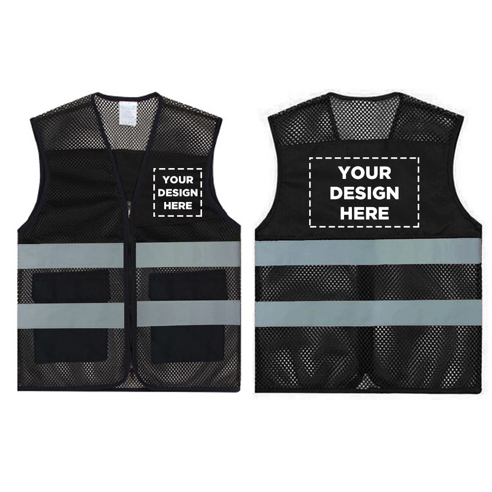 GOGO Custom Your Logo 2 Pockets High Visibility Zipper Breathable Safety  Vest with Reflective Strips, Slim Fit Sale, Reviews. - Opentip