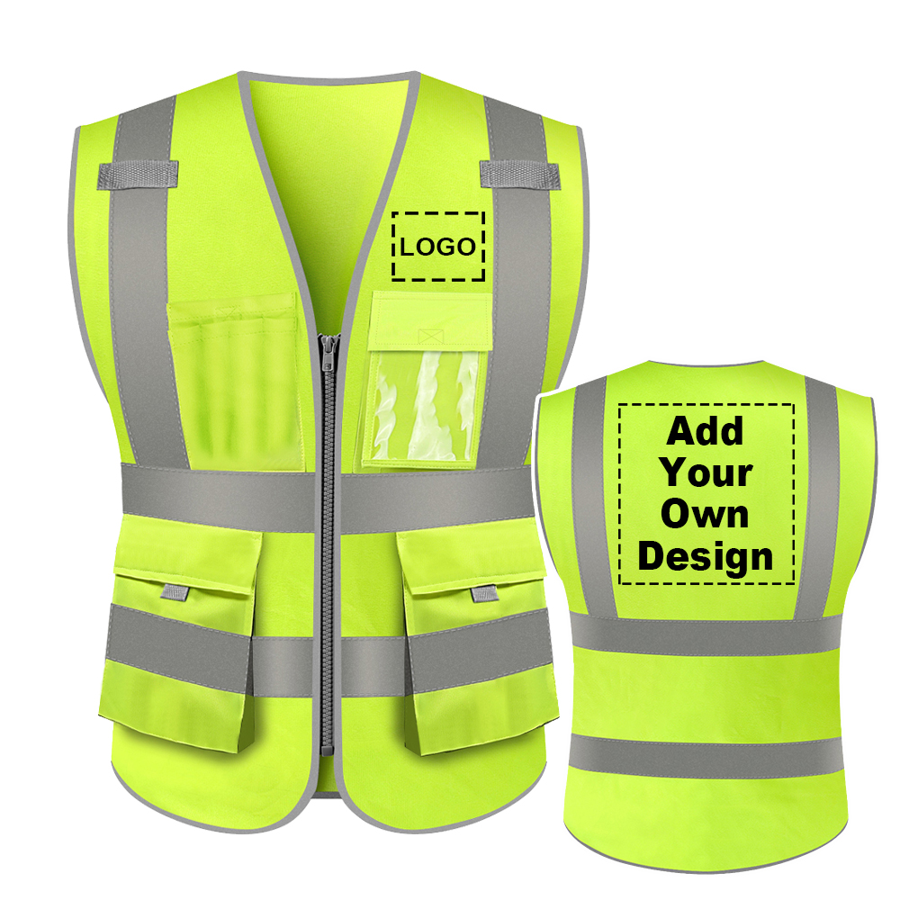 GOGO Customized 9 Pockets High Visibility Reflective Safety Vest