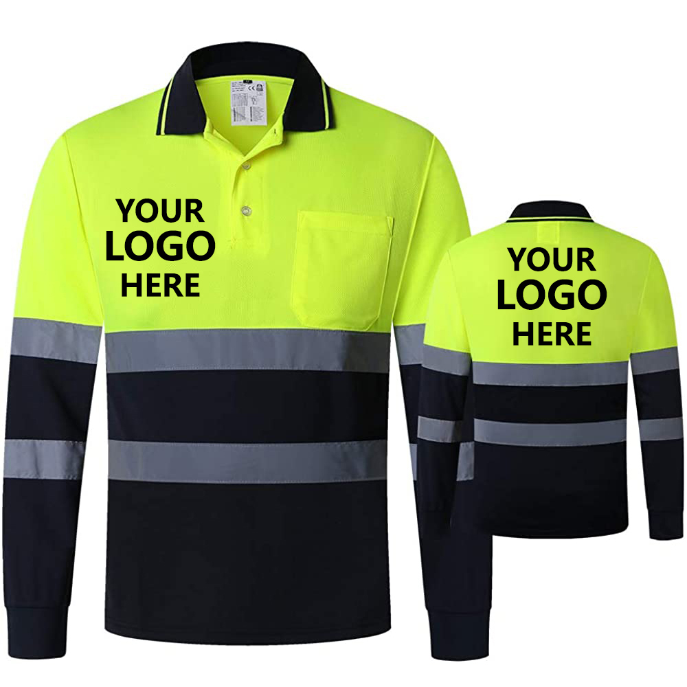 TOPTIE Custom Safety Shirt Reflective High Visibility Long Sleeve Pocket  Polo Tee Sale, Reviews. in 2023