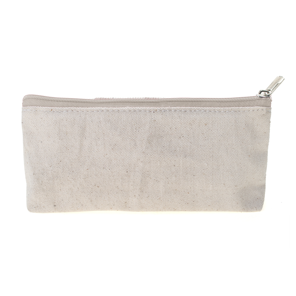 Large Cotton Canvas Zipper Cosmetic Bag Flat Pouch - 11-3/4 x 9-1/2