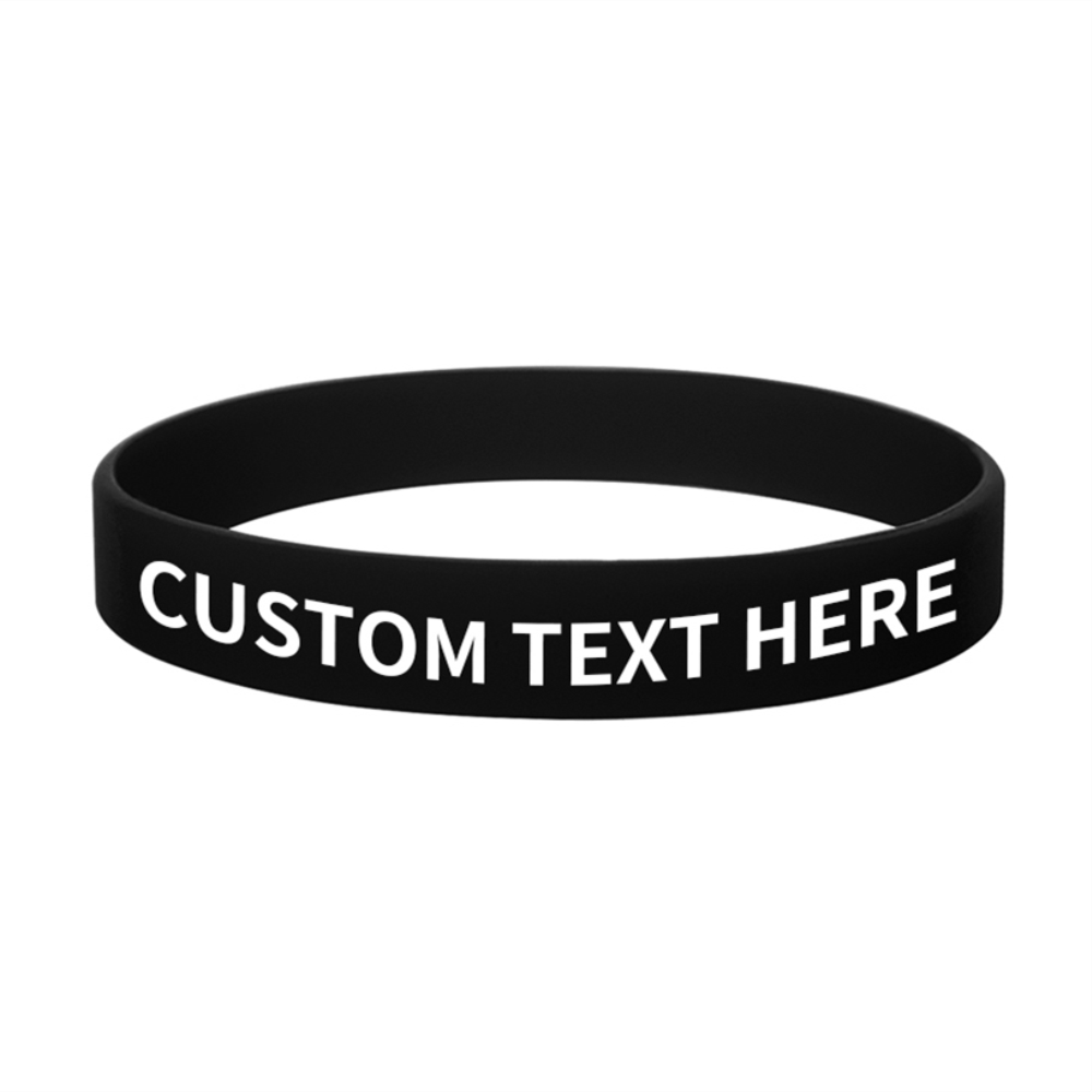 O-center 50pcs Silicone Bracelets Blank Rubber Wristbands,Pack Party Accessories-Black-Children