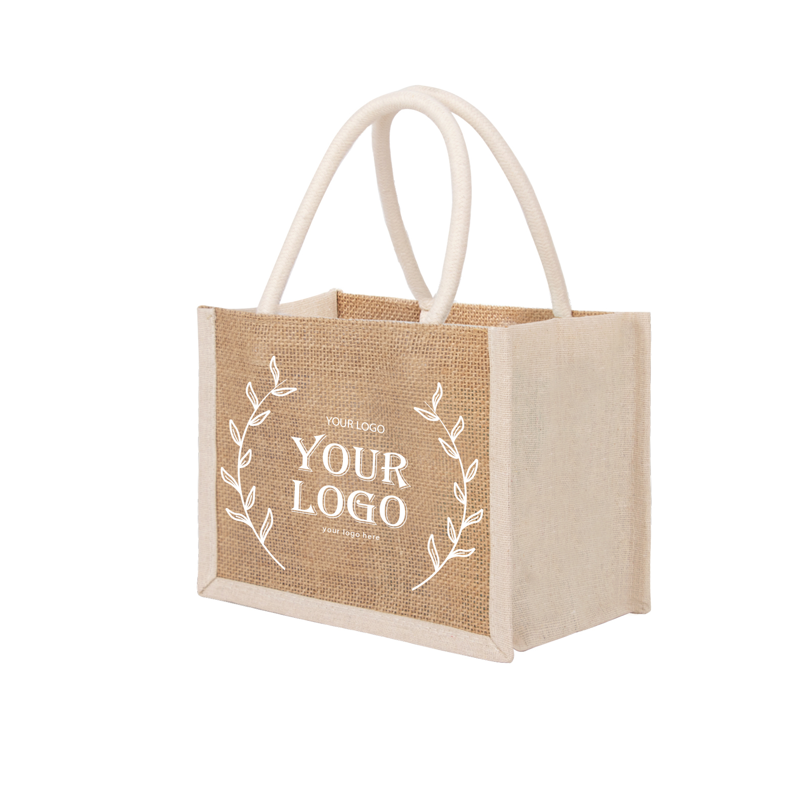 Burlap hot sale shopping bag