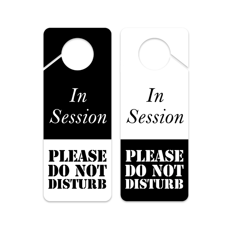  Do Not Disturb Door Hanger Black Plastic with White