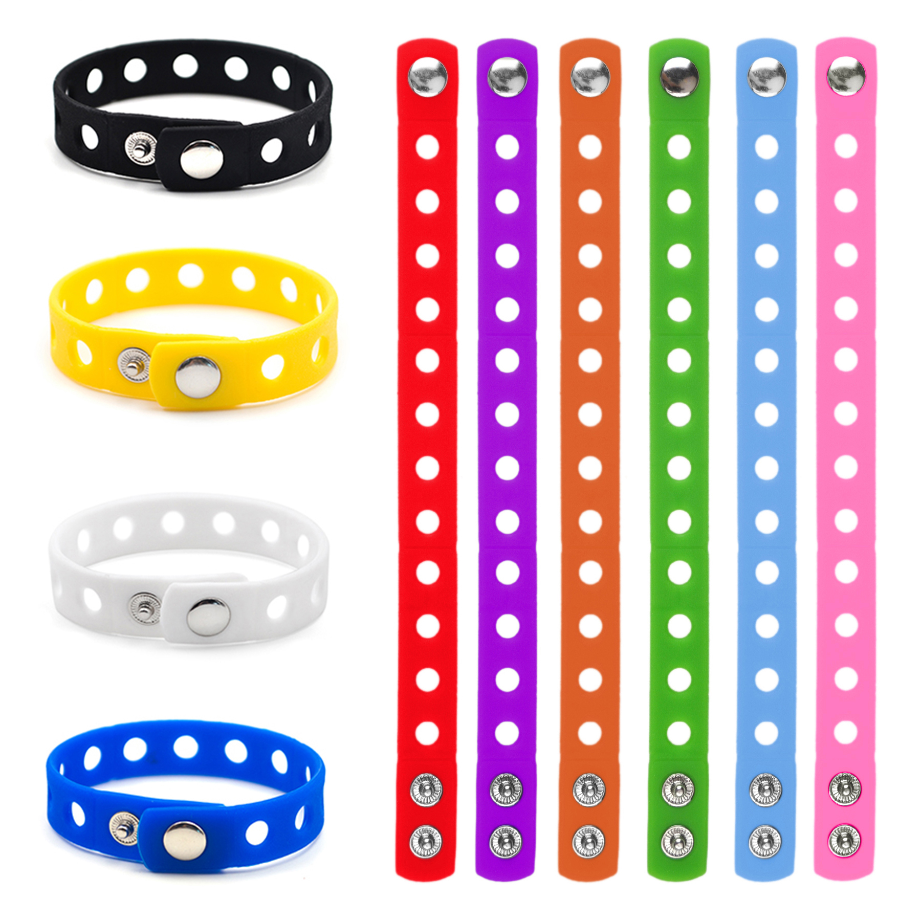 10 Pcs Mixed-Color Silicone Hand Wrist Band Bracelet Children Adult Party Favor