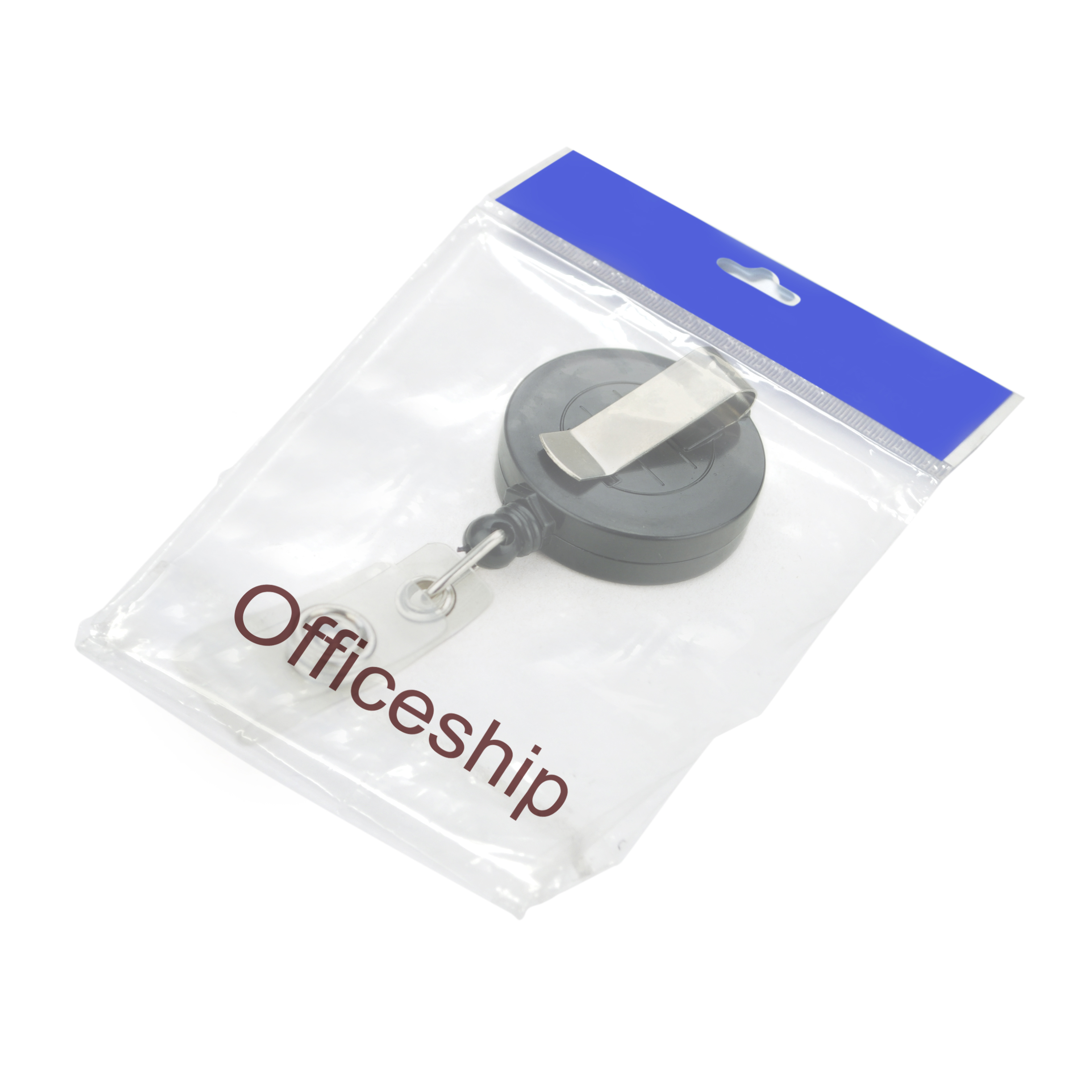 酷牌库|商品详情-Officeship进口代理批发 Officeship 25 英寸可伸缩徽章卷轴，黑色